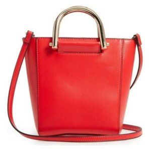NEW TOP SHOP BRITAIN Small Red Gold Satchel Shoulder Handbag Purse